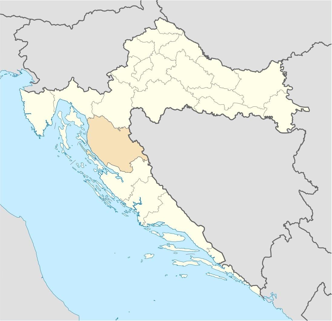 senj króatíu kort