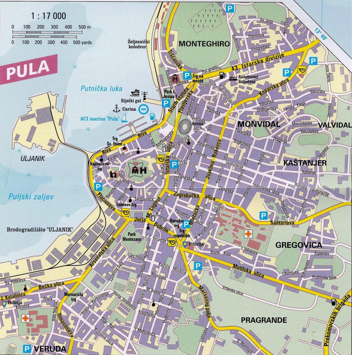 ferðamaður kort af rijeka króatíu