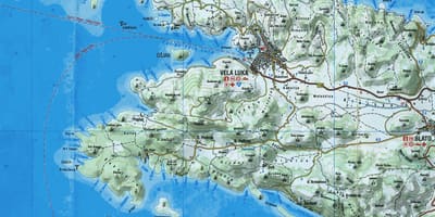 Kort af korcula króatíu