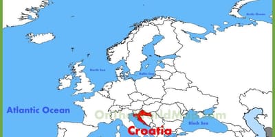 Króatíu staðsetningu á heiminum kort