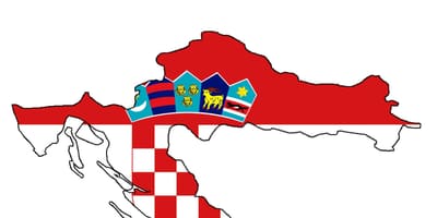 Króatíu kort fána